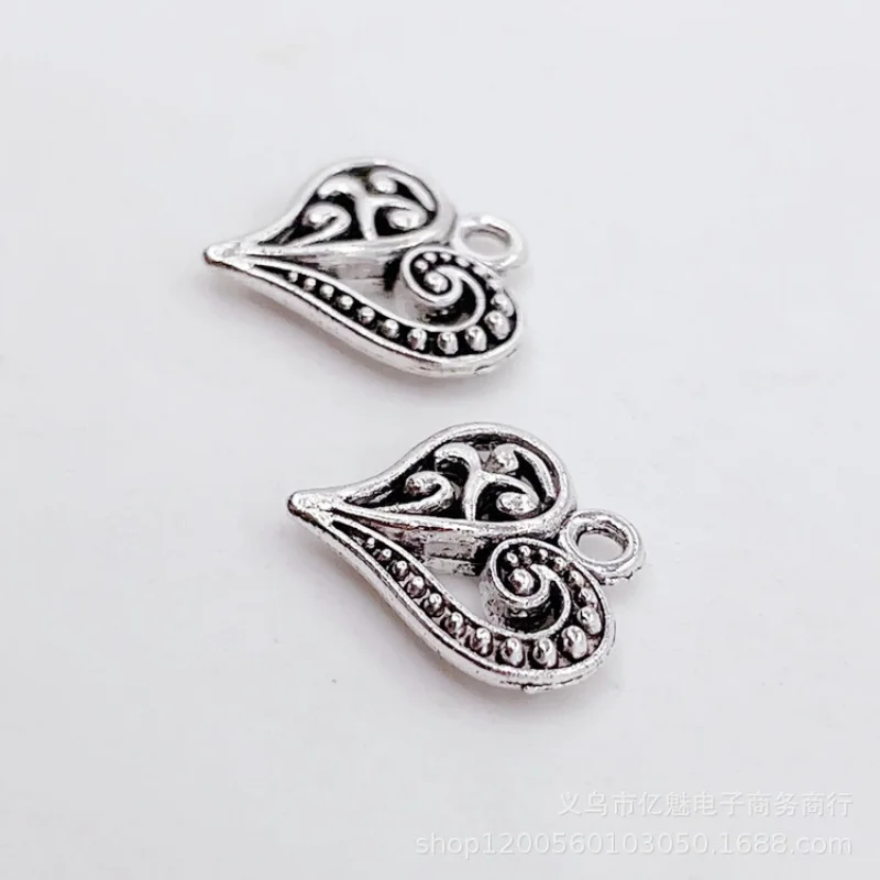 Factory Direct Sales 100Pieces diy Antique Hollow Heart Pendant Peach heart pendant Antique Heart Pendant