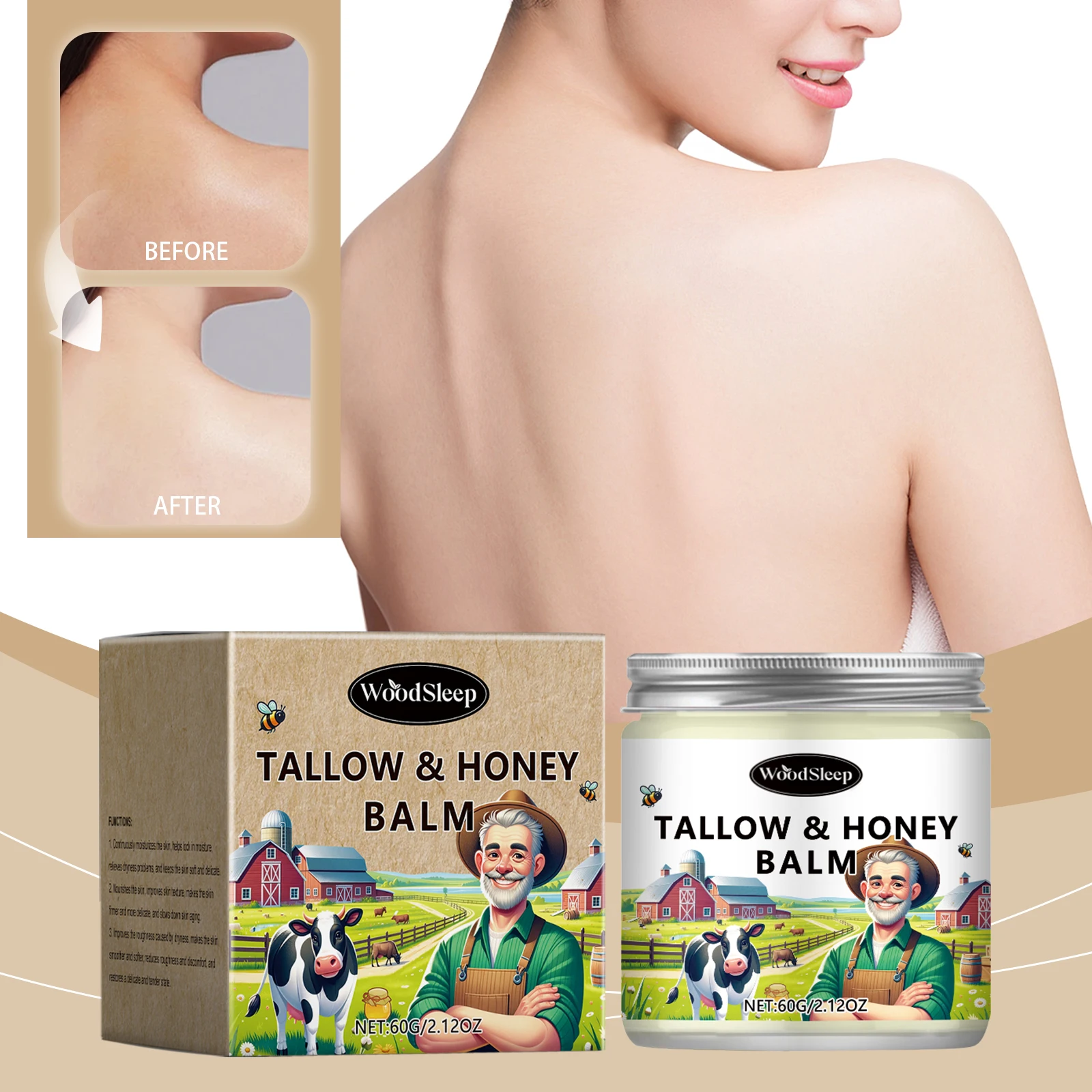 

WoodSleep Tallow Honey Увлажняющий крем для кожи Увлажняющий сухой питательный крем для улучшения кожи