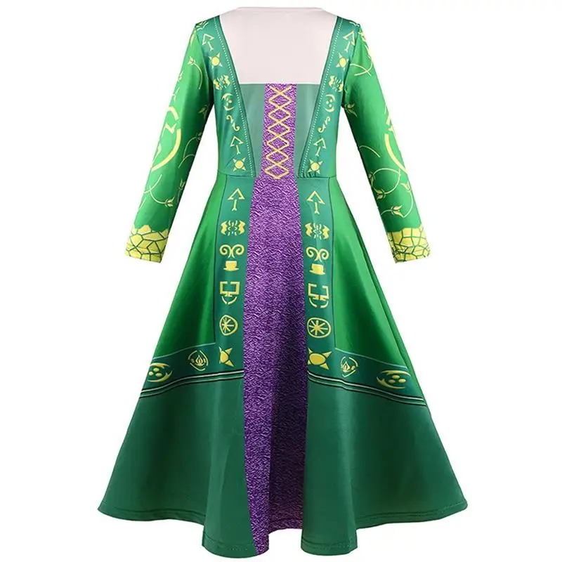 عيد الميلاد الأخضر فستان الأميرة مجموعات للأطفال مجنون الساحرة تأثيري هالوين فستان مُصمم حسب الطلب + عباءة + حقيبة 3 قطعة فساتين الحفلات الفتيات