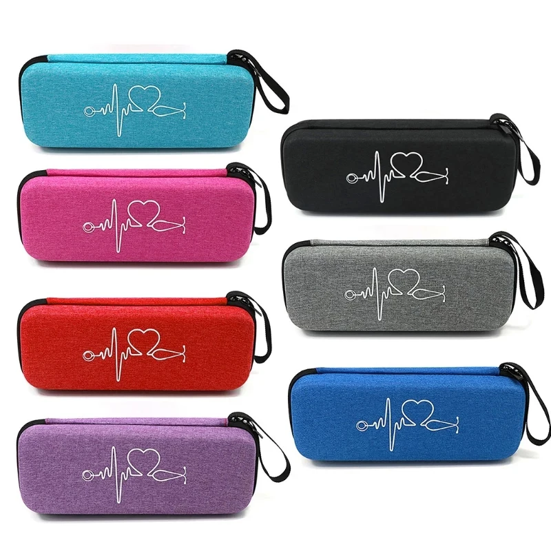 Universal Carrying Stethoscope Case Hard Cover EVA Storage Hand Bag Box Pouch Mesh Pocket Accessory for Littmann Stethoscope C2