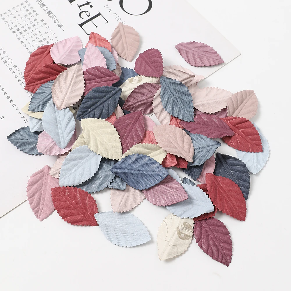 50/100 sztuk/partia nowa jesienna kolor liści sztuczny kwiat DIY Handmade wieniec księga gości ślub Home Decoration prezent fałszywy kwiat