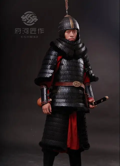 

Chinese Armor Ancient Tang dynasty Men 0.6MM Iron 18kg General Include Helmet Black
