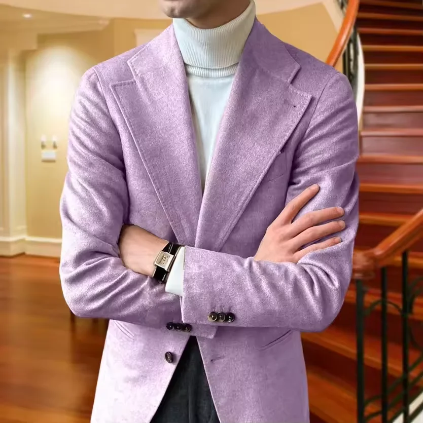 Veste en laine pour hommes, Blazer avancé en daim, coupe cintrée, mode pour hommes, usage quotidien pour mariage, rencontres, fête d'anniversaire, cadeau personnalisé