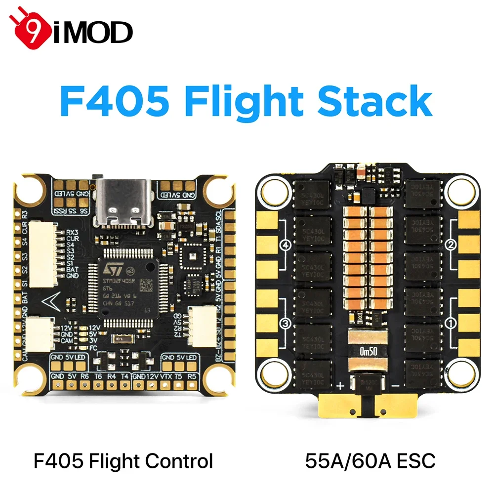 Viva9IMOD F405 Flight Stack F405 Flight Control 55A/60A ESC 30.5x30.5mm For FPV Racing Drone