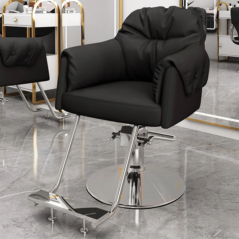 Barber Shop Chairs Stainless Steel Chairs Hair Chairs Lifting Rotating Thickened Hair Salons Taburete Salon Equipment Furniture