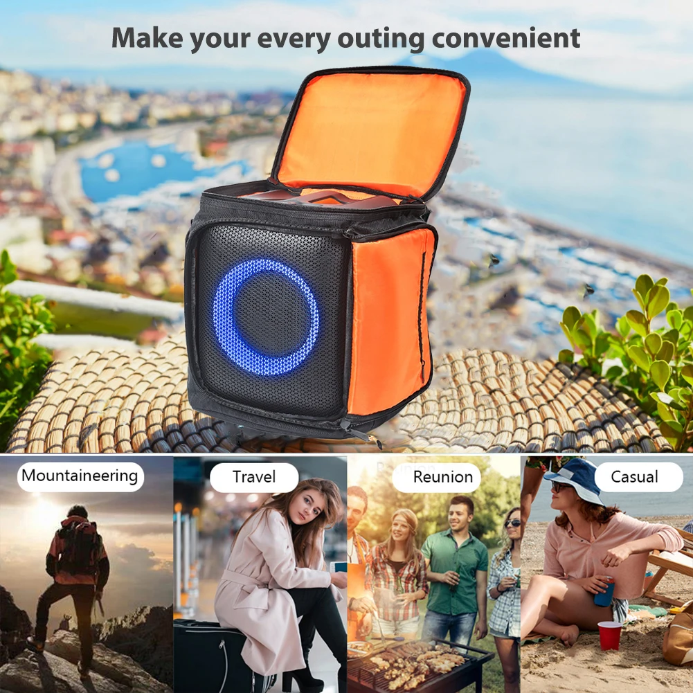 حقائب كتف مكبر الصوت المحمولة ذات سعة كبيرة لتخزين مكبر الصوت مع حزام قابل للتعديل لـ JBL PartyBox Encore Essential