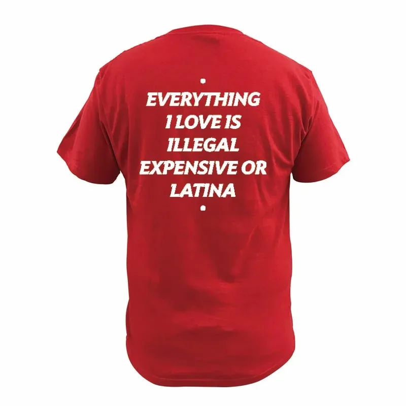 Sommer-Baumwoll-T-Shirt „Everything I Love Is Illegal Expensive or Latina Blonde“ Oversize-T-Shirt mit lustigem Spruch Y2k Damen- und Herrenbekleidung – Detail 11