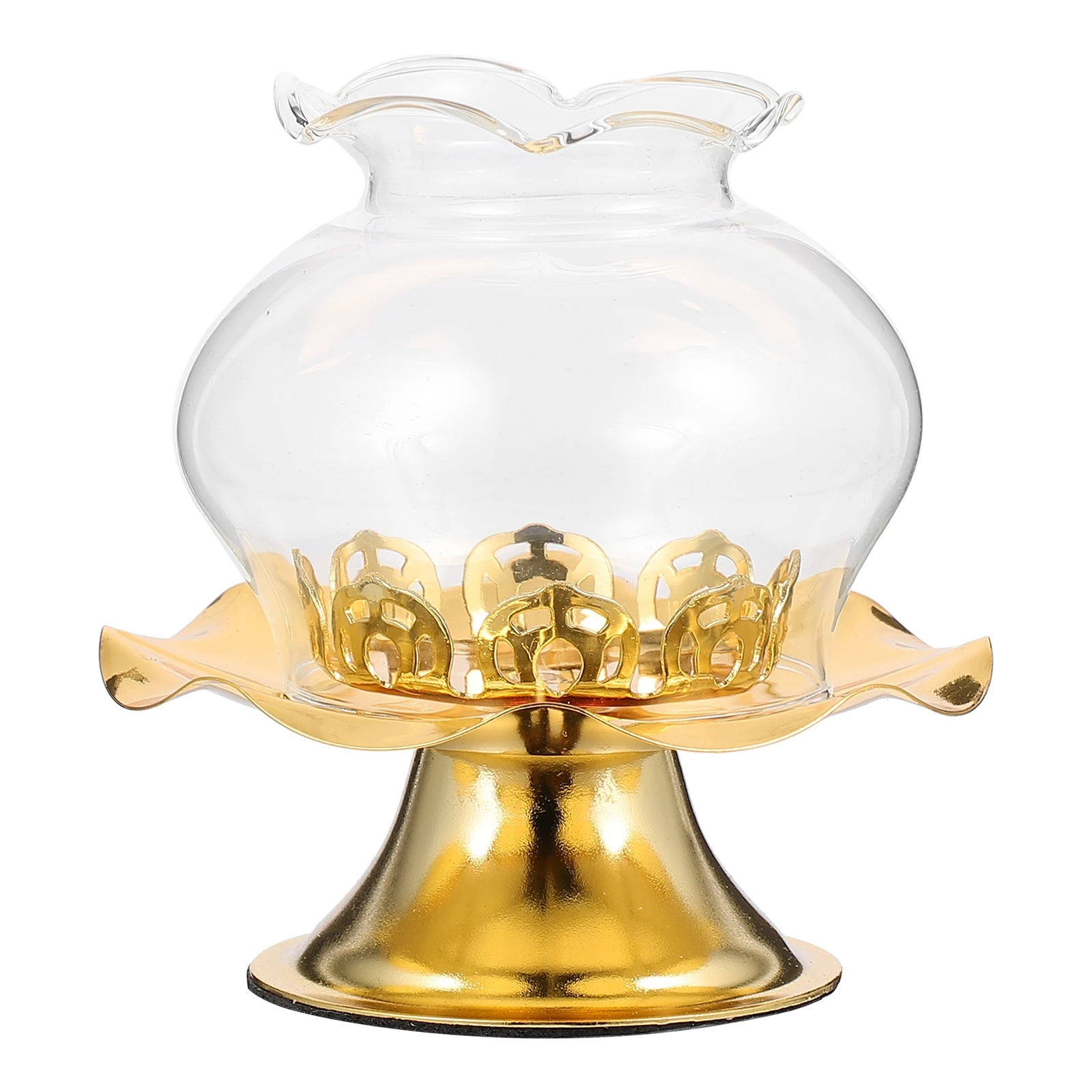 

1Pcs Wind-Proof Holder Zinc Alloy Long-Lasting Vintage Butter Lamp Base Temple Party Home Decoration Butter Lamp Holder