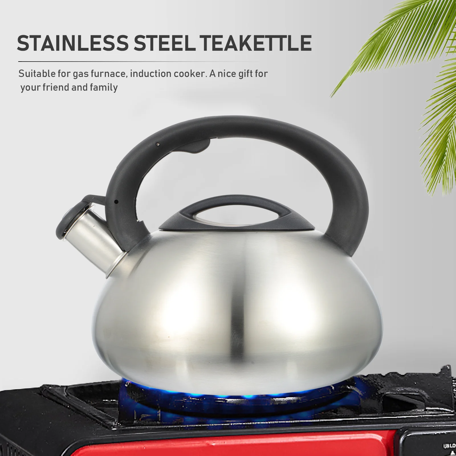 

Stainless Steel Whistling Teakettle For Home Gas Stove Induction Cooker Water Boiling Kettle Large Capacity Household Heating