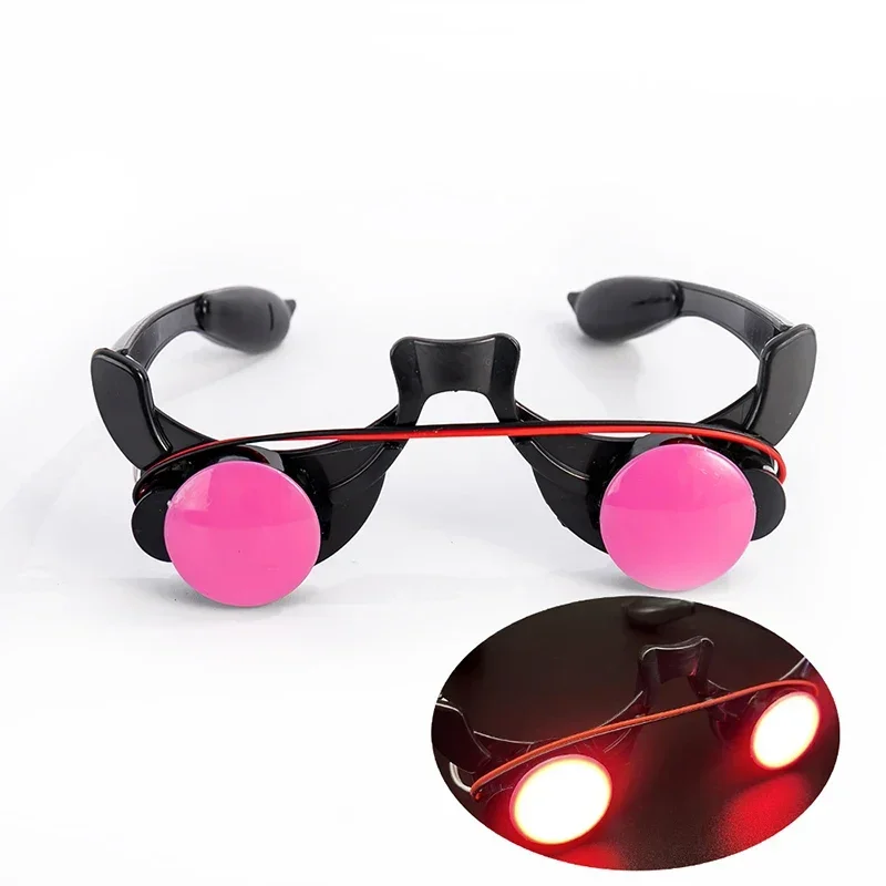 Lunettes LED lumineuses pour Halloween, accessoires de jeu animés, lunettes Shoes fantaisie drôles, yeux rouges, accessoires de cosplay masplay, accessoires de fête Tim ade