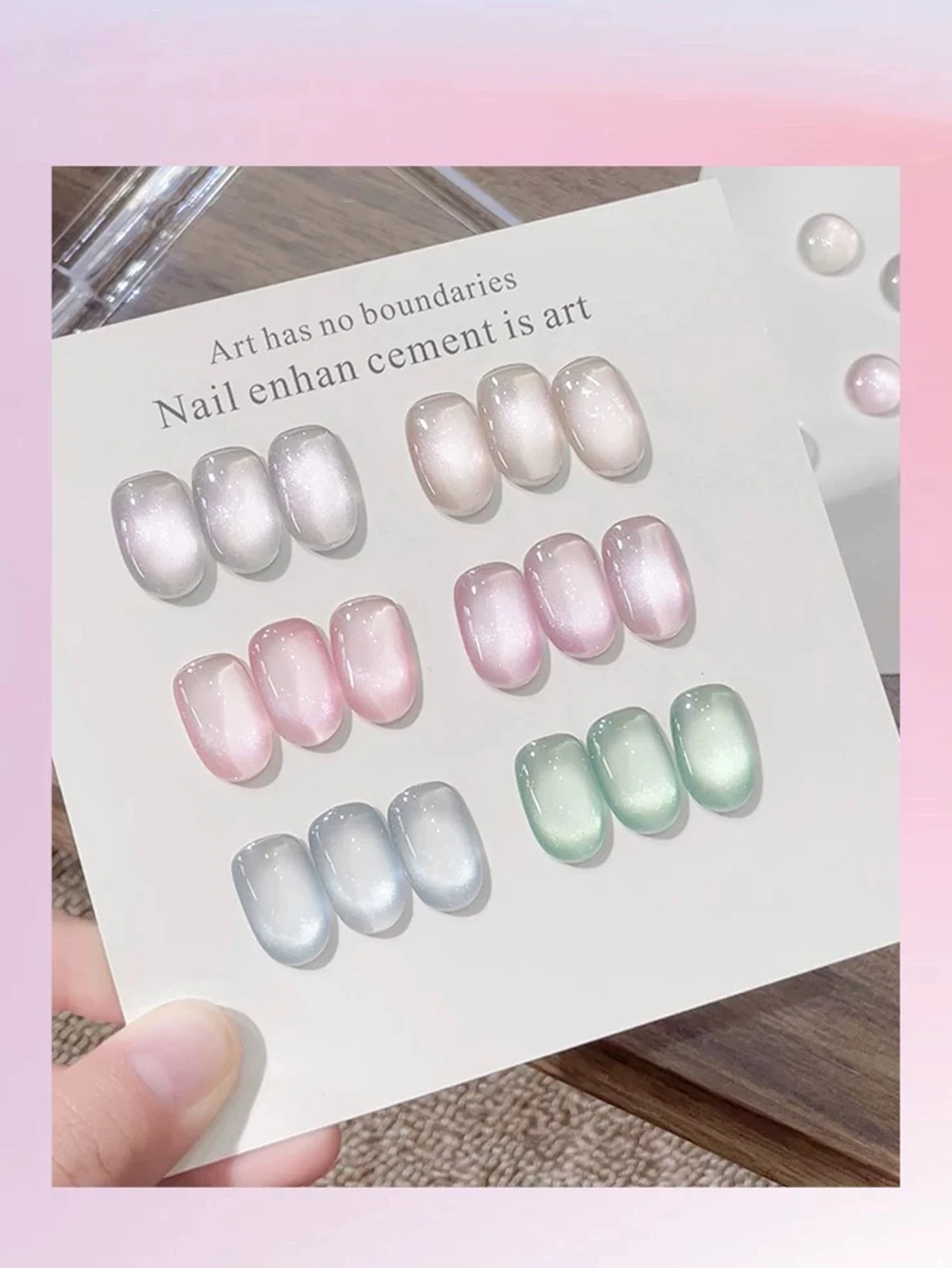 1/6 STKS 2025 Nieuwe Nail Art Ice Glacier Kleur Aurora Cat Eye Crystal Gel Polish, Semi-Permanente Nagelgel, Duurt voor 28 dagen