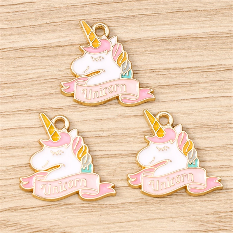 10 Stück Cartoon Tier Charms Emaille Pferd Charms für Schmuckherstellung Ohrringe Anhänger Halsketten Armbänder DIY Bastelzubehör – Detail 12