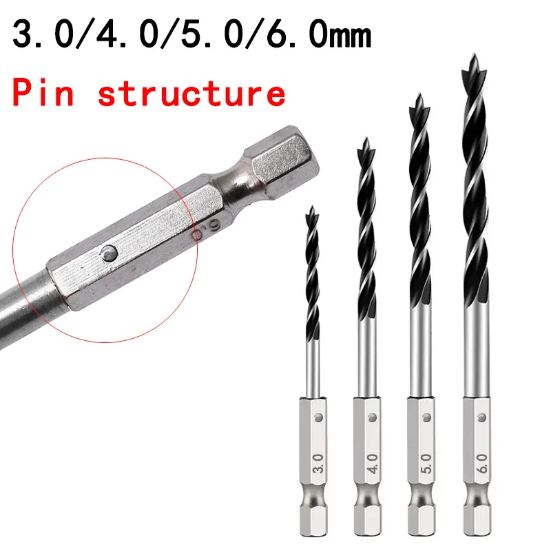 5/7Pcs Sechseckigen Griff Drei Punkt Holzbearbeitung Bohrer Metall Bohrer Kit Senker Für Holz Und Metall Bohren 3/4/5/6/7/8/10mm – Detail 7