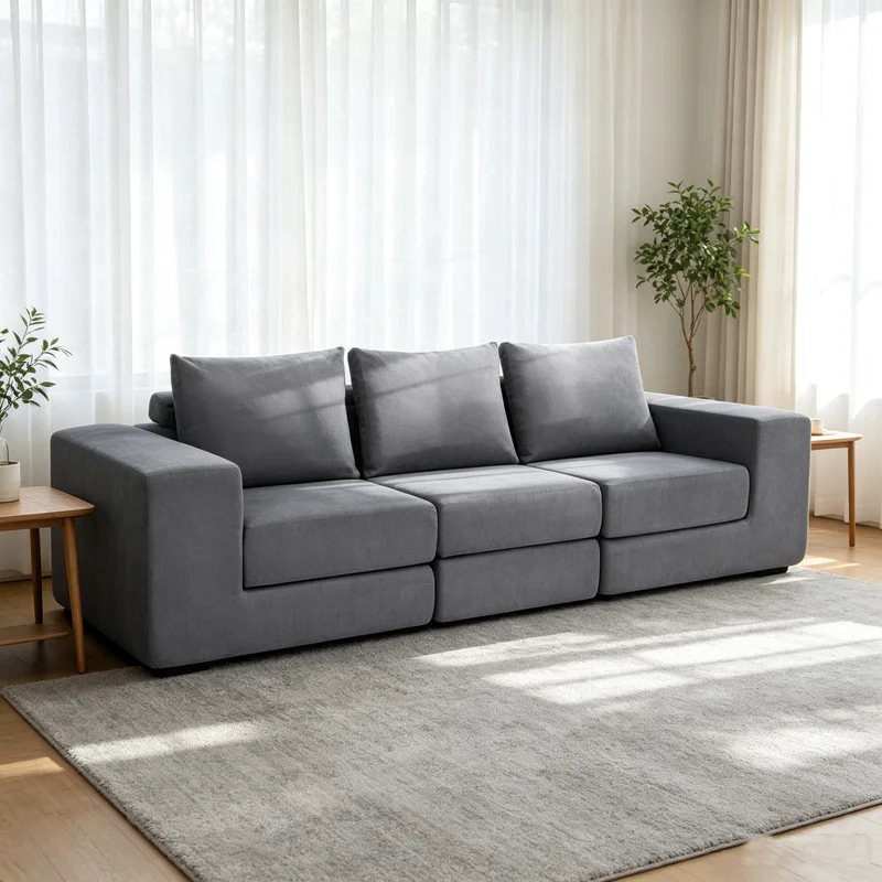 Modern Luxury Living Room Sofa Bed Furniture l Shape 2 3 Seater Modular Sectional Corduroy Compression Boneless Recliner Design