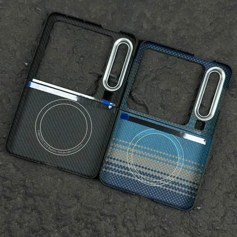 

For Huawei Pura X , Aramid Carbon Fiber Mobile Phone Purax Folding Screen Business Protective Magnetic Cover Charging