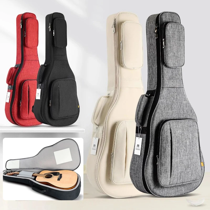 38-41 Inch Guitar Case Folk Thickened Double Shoulder Guitar Bag Waterproof Classic Guitars Backpack Instruments Accessories