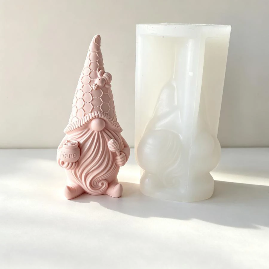 3D Santa Claus Dwarf Silicone Candle Mold, Christmas Decorative Candle Craft Gypsum Cement Decoration Mould, Holiday Gifts