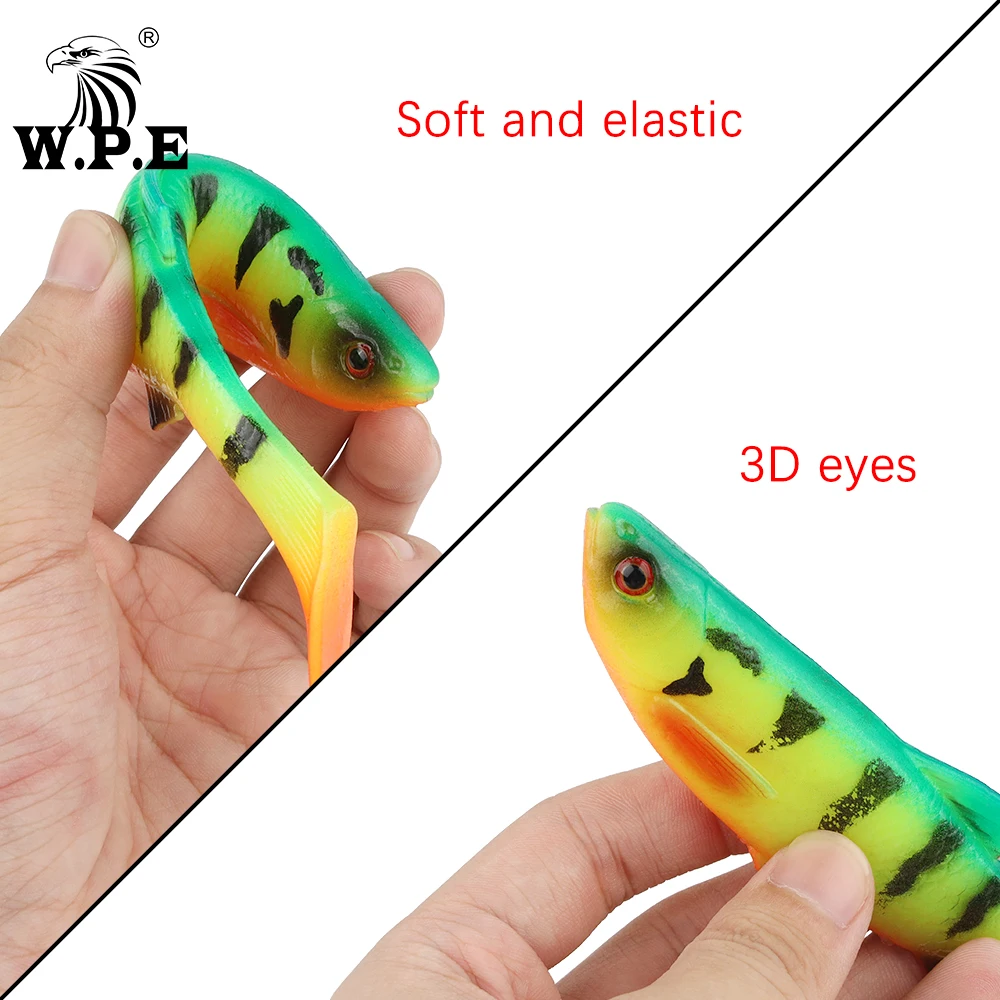 W.P.E Soft Lure Soft Silicone Lures 9cm 13cm 18cm Artificial Soft Lures Baits  T Tail Wobblers Leurre Souple Fishing Equipment