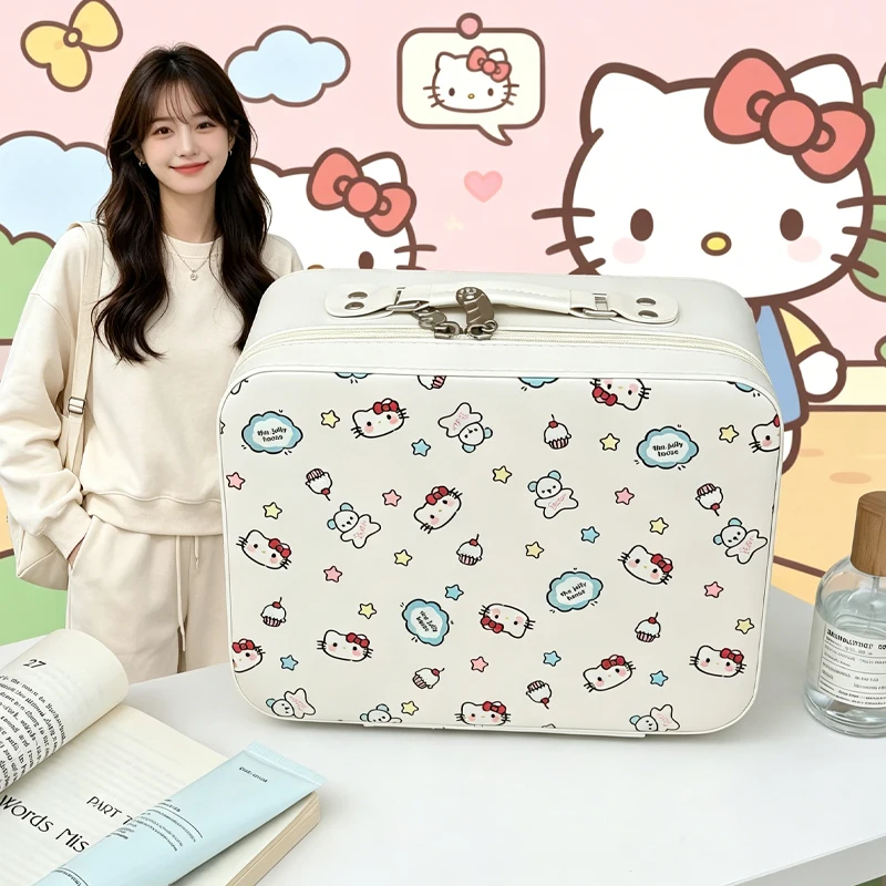 Cosmetic Case Makeup Bag Hello Kittys Bags for Woman Large Capacity Skin Care Products Storage Portable Makeup Box