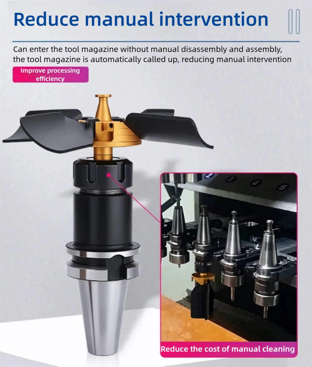 Drehmaschinen-Zubehör CNC-Späne-Reiniger 190L 260L Späne-Entferner Gebläse BT HSK Halter Werkbank Maschinenwerkzeug Schrottlüfterblatt – Detail 6