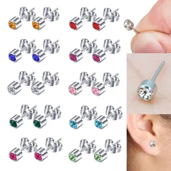 10 Pairs Ear Piercing Stud Earrings 4MM Surgical Stainless Steel Cartilage Hypoallergenic for Ear Piercing Tool