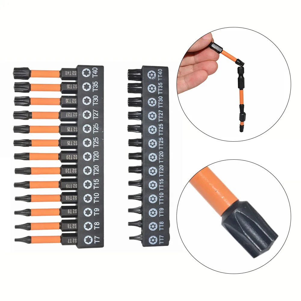 26Pcs Torx Bit Set Security Tamper Proof Torx Star Bits 1/4 Hex Shank Quick Change Connect Impact Driver Drill Screwdriver Bit