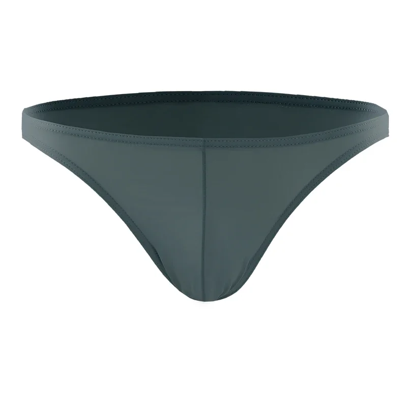 

Летнее мужское спортивное дышащее нижнее белье из ледяного шелка с узкими краями, тонкие сексуальные узкие бесшовные трусы с низкой талией