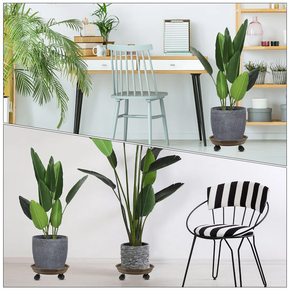 Rak Tanaman Beroda dengan Roda Halus untuk Aksesori Berkebun Dalam dan Luar Ruangan Menghemat Tenaga dan Waktu Baki Tanaman