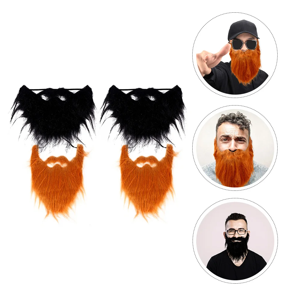4 szt. Sztuczne brody na imprezę, łatwe w użyciu, lekkie, wygodne, bezpieczne dla skóry, sztuczne wąsy na Halloween, Boże Narodzenie i inne przyjęcia.