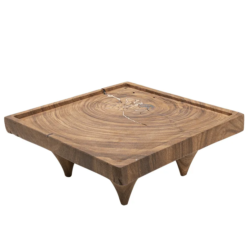 Coffee table small tea table wabi-sabi wind household tea dry brewing table creative solid wood small tea table