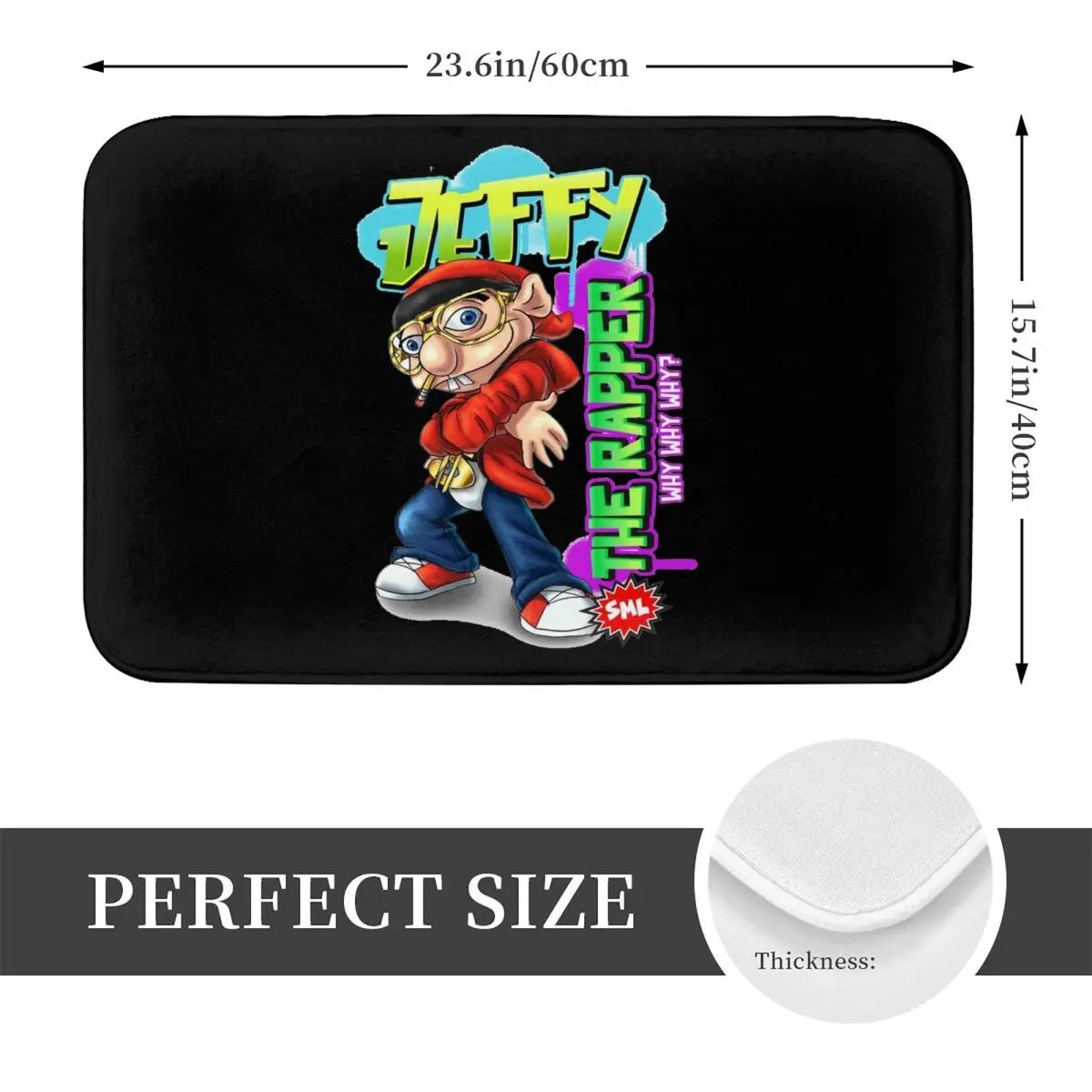 Jeffy The Rapper SML Character Doormat Kitchen Entrance Home Floor Mat Non-slip Carpet Rug for Bathroom Footpad Mats