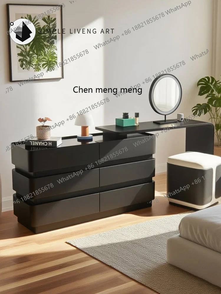 G153 Solid wood dresser chest integrated bedroom modern simple makeup table corner end of bed storage cabinet
