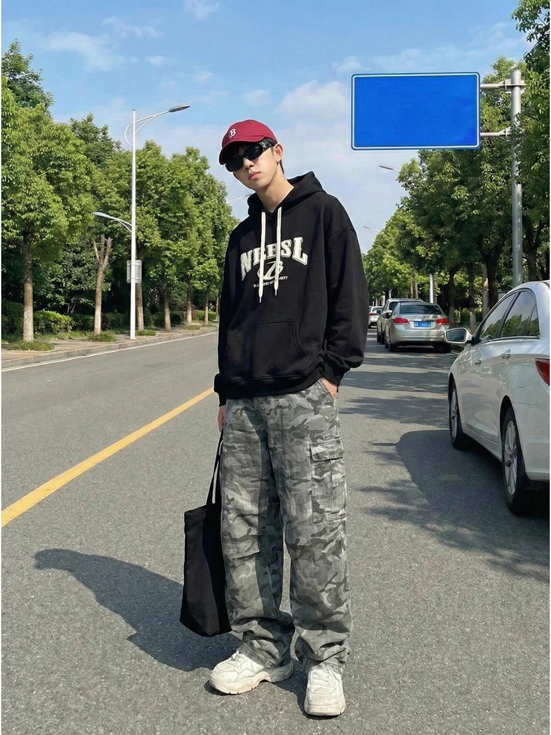 

American High Street Sle Men's Loose Fit Workwear Jeans Cleanfit Knife Bell Bot Casual Comfortable Denim Trousers