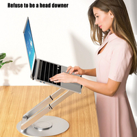Telescopic 360 Swivel Laptop Stand Height Adjustable Swivel Pull-out Design Ergonomic Laptop Stand Fits All 10-17Laptops、flatbed