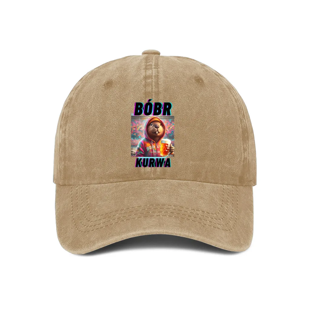 

Bóbr Kurwa Drinking Beer Neon Vibes Baseball Cap Adjustable Unisex Caps