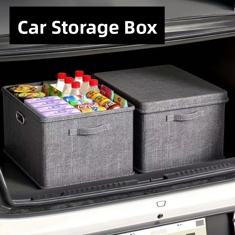 

Practical Car Washing Tool Storage Box Vehicle Trunk Organizer Mobile Waterproof Cloth Fabric Double Door Opening Design Box