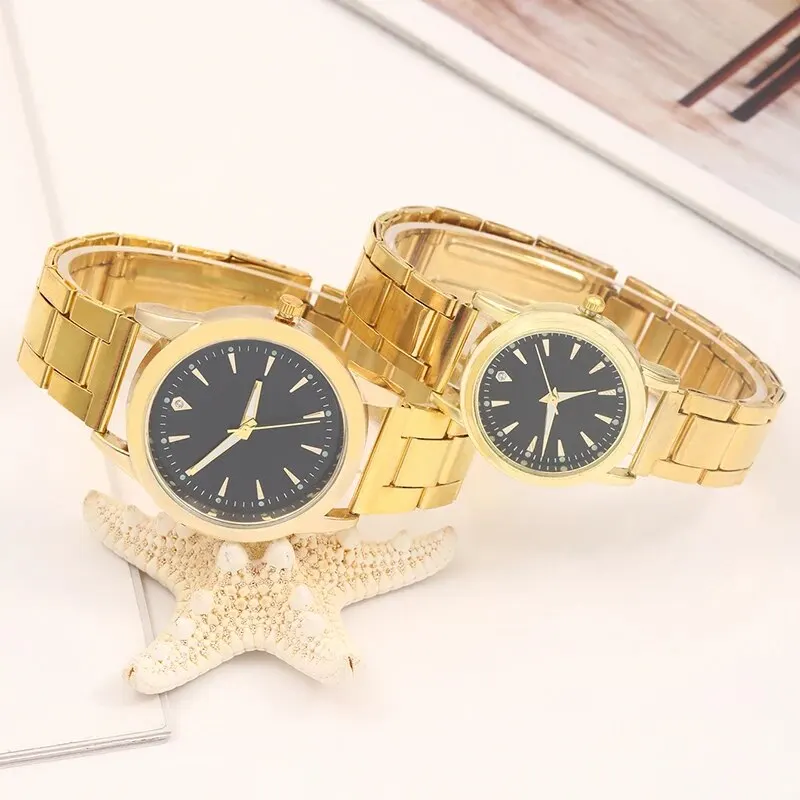 2pcs Fashion Couple Set Watch Luxury Men Women Classic Simple Quartz Watches Stainless Steel Watch Couple Watch