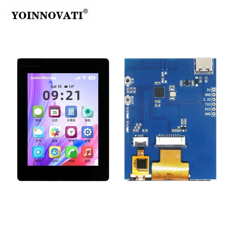 All-in-One ESP32-C3 Dev Board with 2.4 Inch IPS Capacitive Touch Display, WiFi BT 5.0 Type-C Capacitive Touch LCD Display Modul