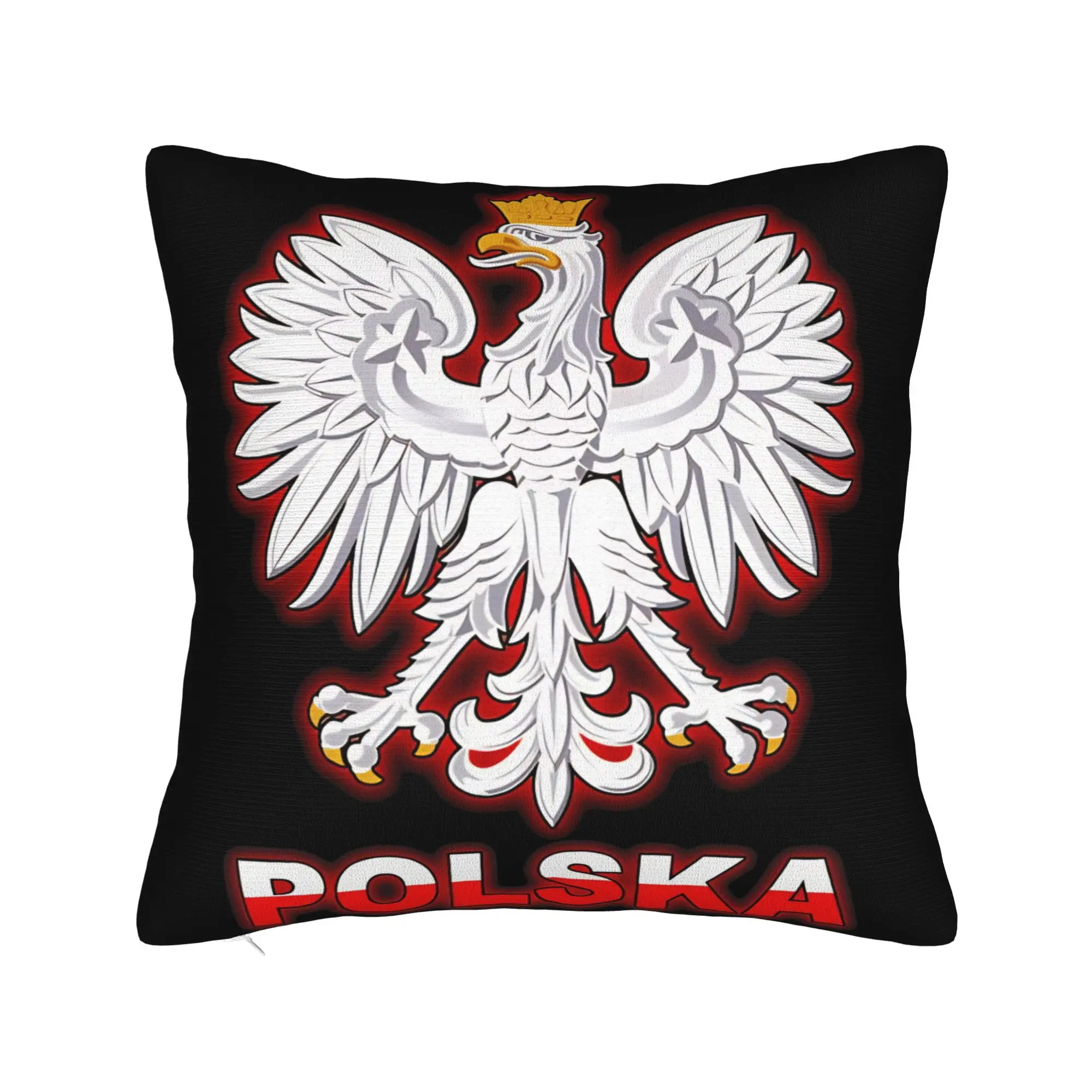 Polska Polish Coat of Arms Pillowcases  Fashion Pillow Case For Couch Sofa Bedroom Square Pillow Cover