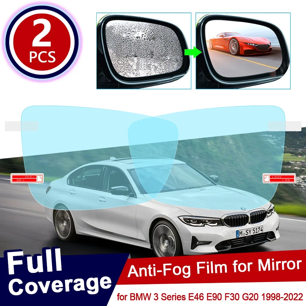 for BMW 3 Series BMW E46 E90 F30 G20 Full Cover Anti Fog Film Rearview Mirror Rainproof Car Accessories 318i 320i 325i 328i 330i