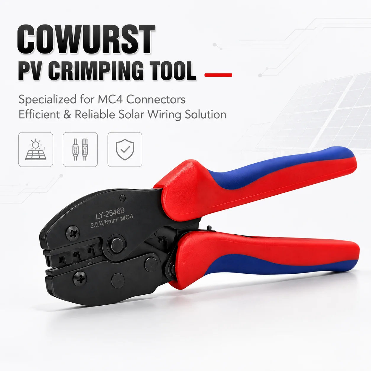 LY-2546B Energiespeicher-Solarkabel-Crimper, multifunktionale Ratschenzange für 2,5/4/6 mm² Photovoltaik-Kabelanschlüsse