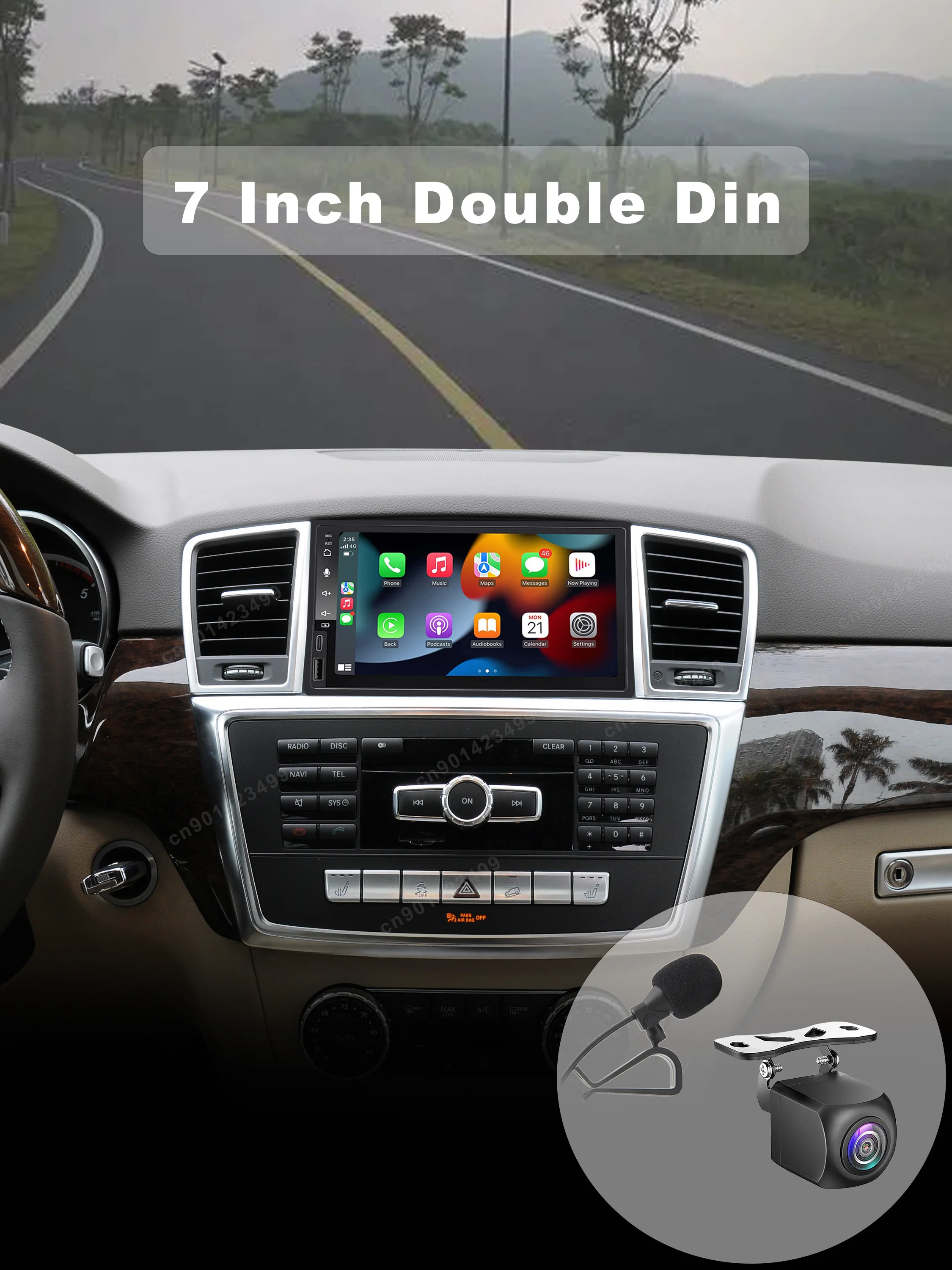 

7 Inch Car Radio Wireless CarPlay Android Auto Universal Double Din Car MP5 with Camera AirPlay Bluetooth AM/FM Radio in-Dash