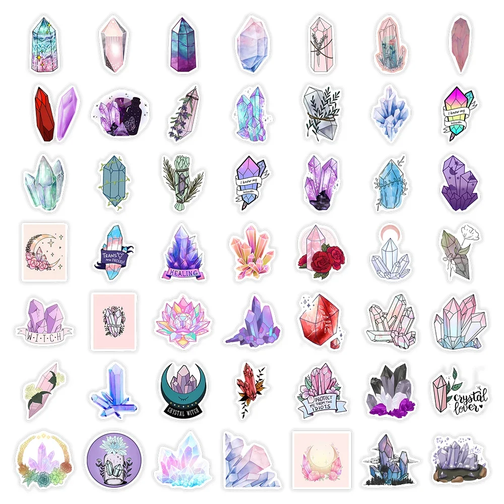 Magic Crystal Stickers Lucky Mystic Occult DIY Toy Gift Decal Decorative Graffiti  for Phone Laptop Bottles Scrapbook Waterproof