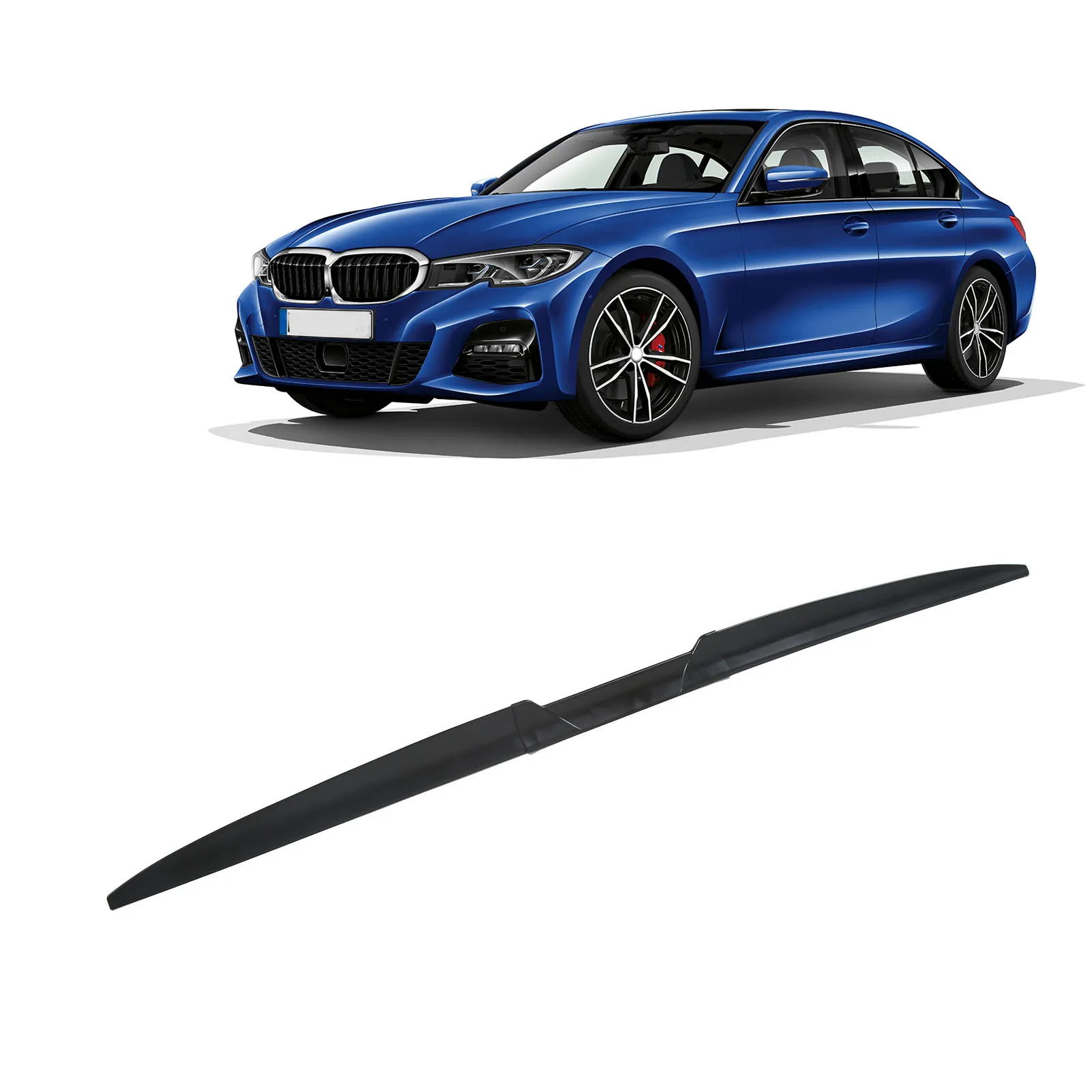 52.76 Inch Car Rear Wing Rubber Spoiler Tailgate for Universal Fit - Three Stage Splicing Exterior Upgrade Trim
