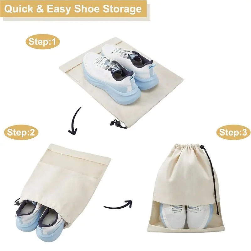 [B17B!】 Washable& Reusable Shoe Bags(4 Pcs) For Travel Featuring Clear TPU Window& Drawstring Closure Fits For Most Footwear