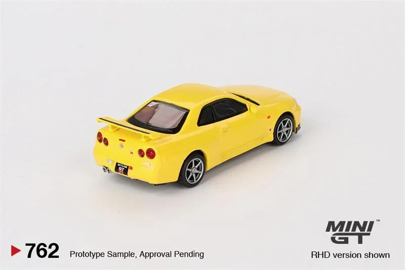 MINI GT 1:64 Skyline GT-R (R34)  V-Spec  Lightning Yellow Diecast Model Car