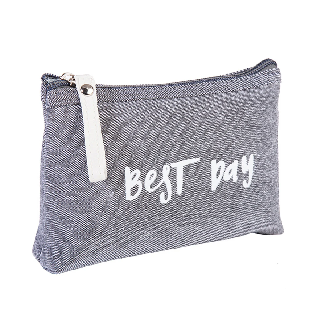

3PCS Waterproof Bag Pink Pouches Zippered Canvas Zippered Purse Canvas Lightweight Travel Toiletry Small Storage Bag