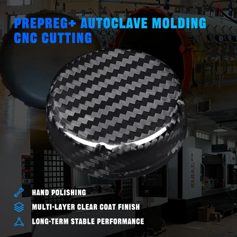 NCSMT Real Dry Hard Carbon Fiber Brake Fluid Reservoir Oil Cap Cover for Abarth 595 695 2012-2024/Fiat 500 500C 08-24