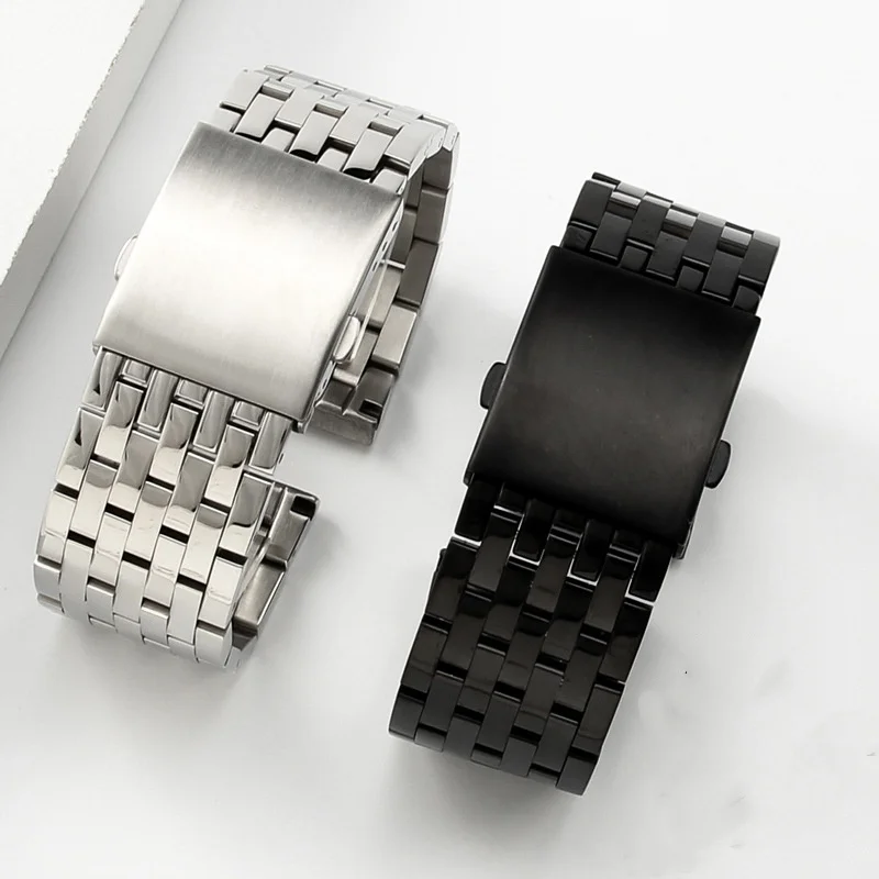 22mm 24mm 26mm 28mm 30mm Hochwertiges Siebenperlen-Edelstahl-Uhrenarmband für universelles wasserdichtes Uhrenarmband-Zubehör