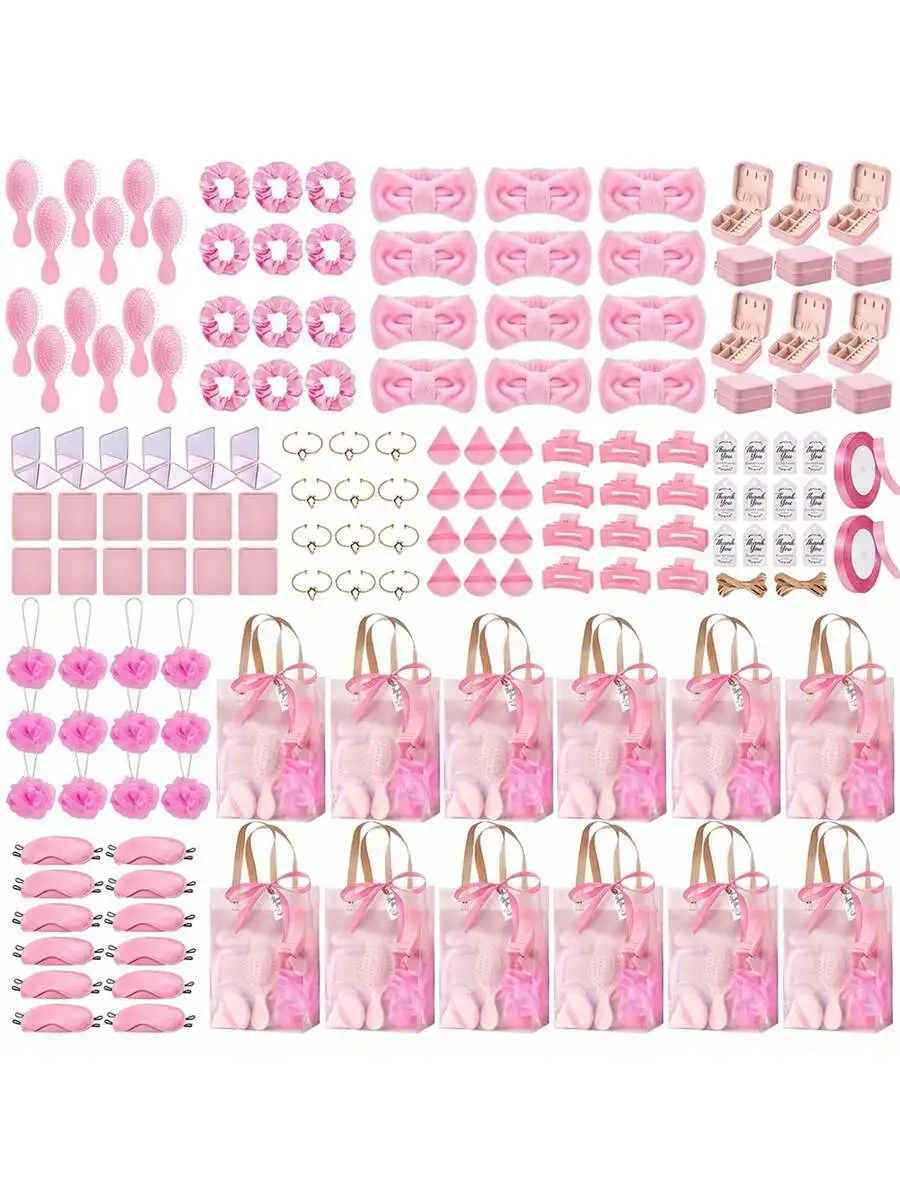 12 Sets Baby Shower Prizes Game Winners Favors Gifts Headband Hair Brush Jewelry Box Gift Bag For Wedding Bridal Shower